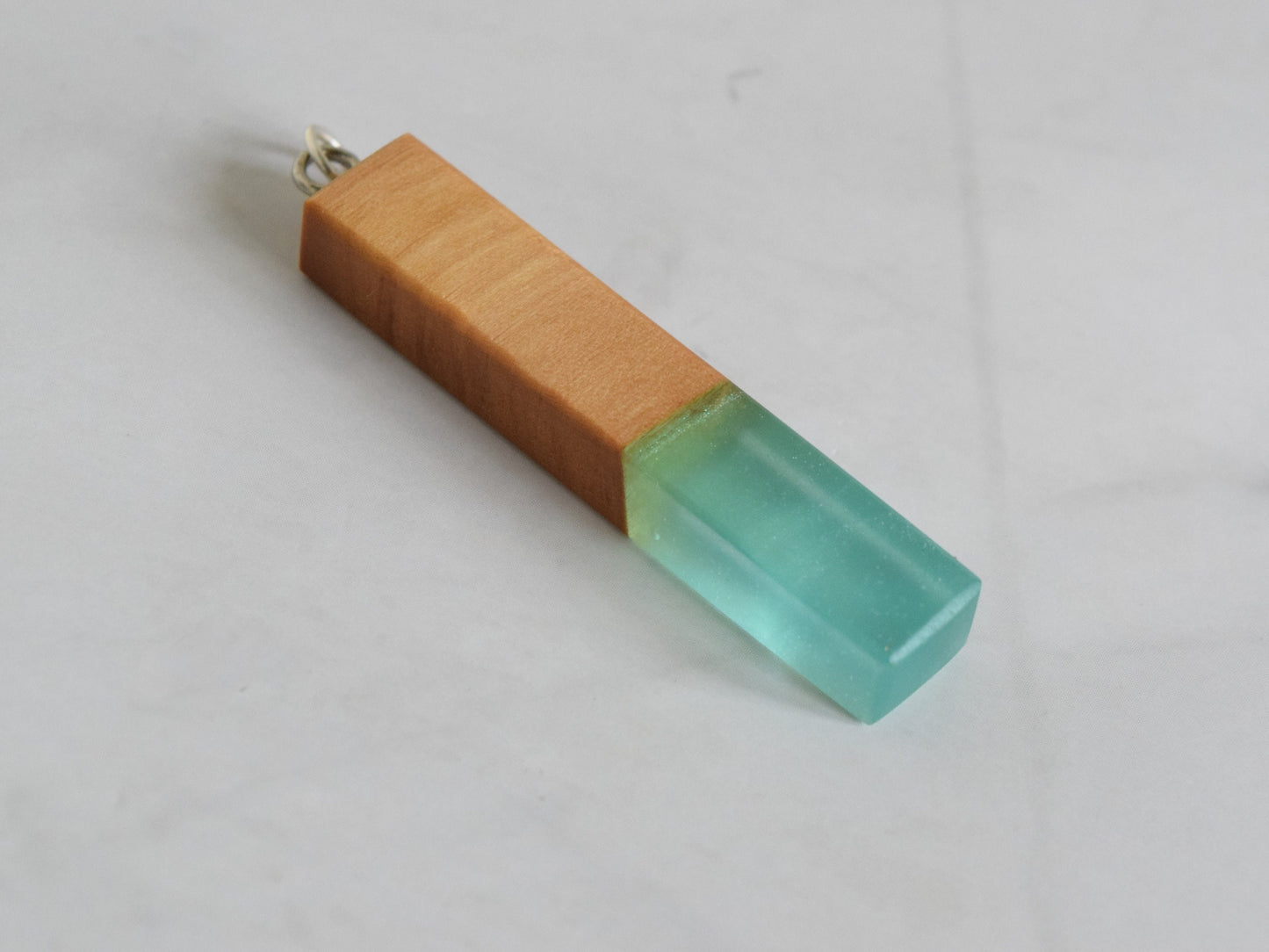 Handmade Jewelry - Turquoise Wooden Pendant