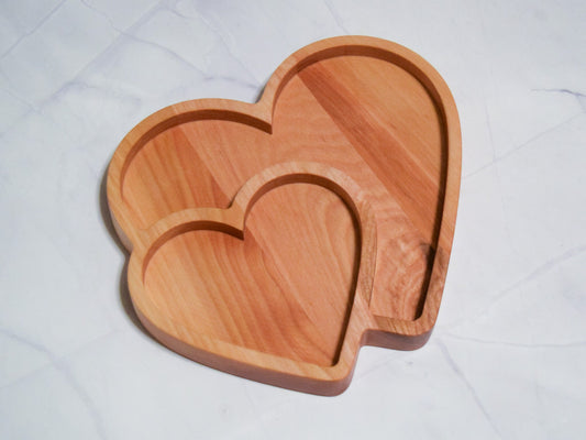 Wooden Heart Shaped Tray