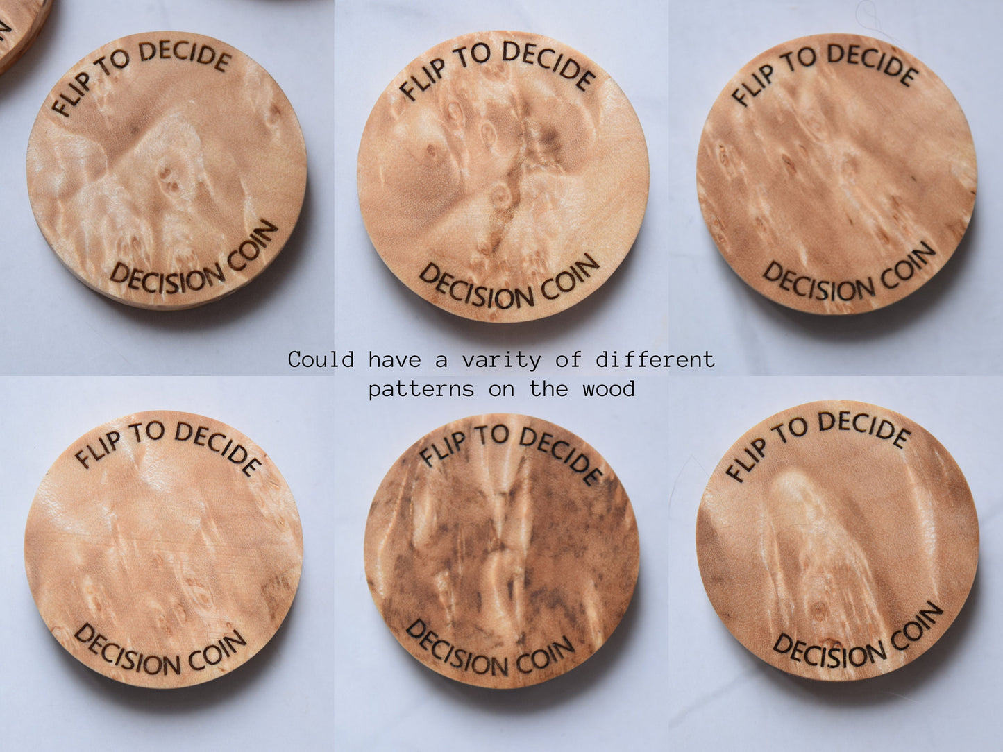 Magnetic Decision Maker Coin - Maple Burl