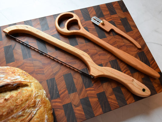 Personalized Cherry Bread Maker Set - Includes dough whisk, bread knife and a bread lame