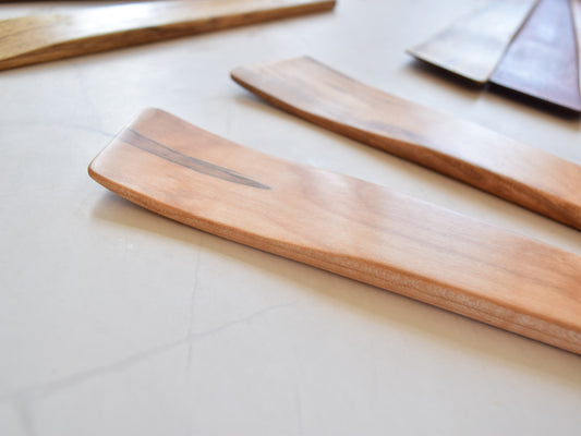 Angled Salad Spatula Set, Set of 2 - Wooden Cooking Tool