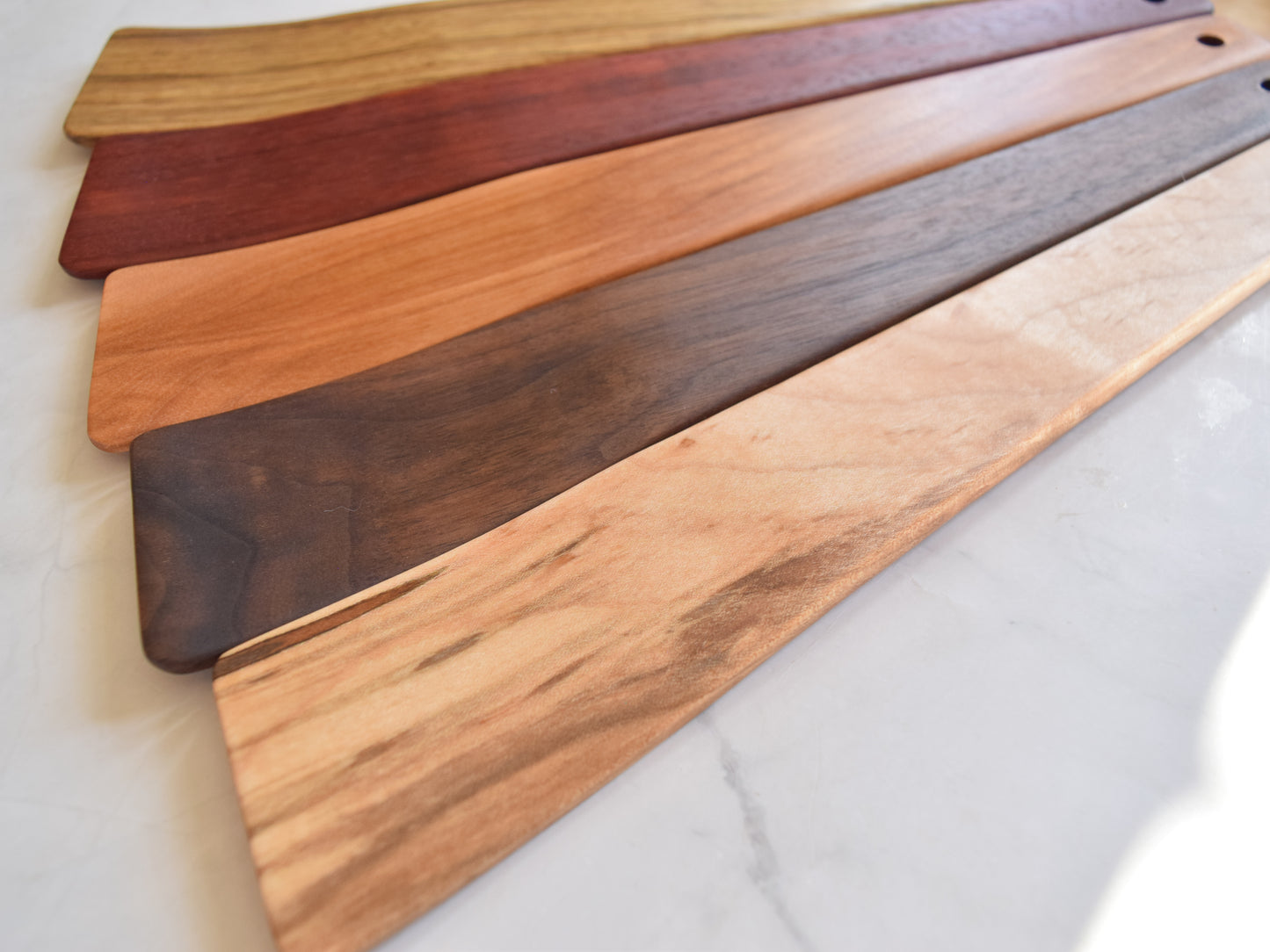 Angled Salad Spatula Set, Set of 2 - Wooden Cooking Tool