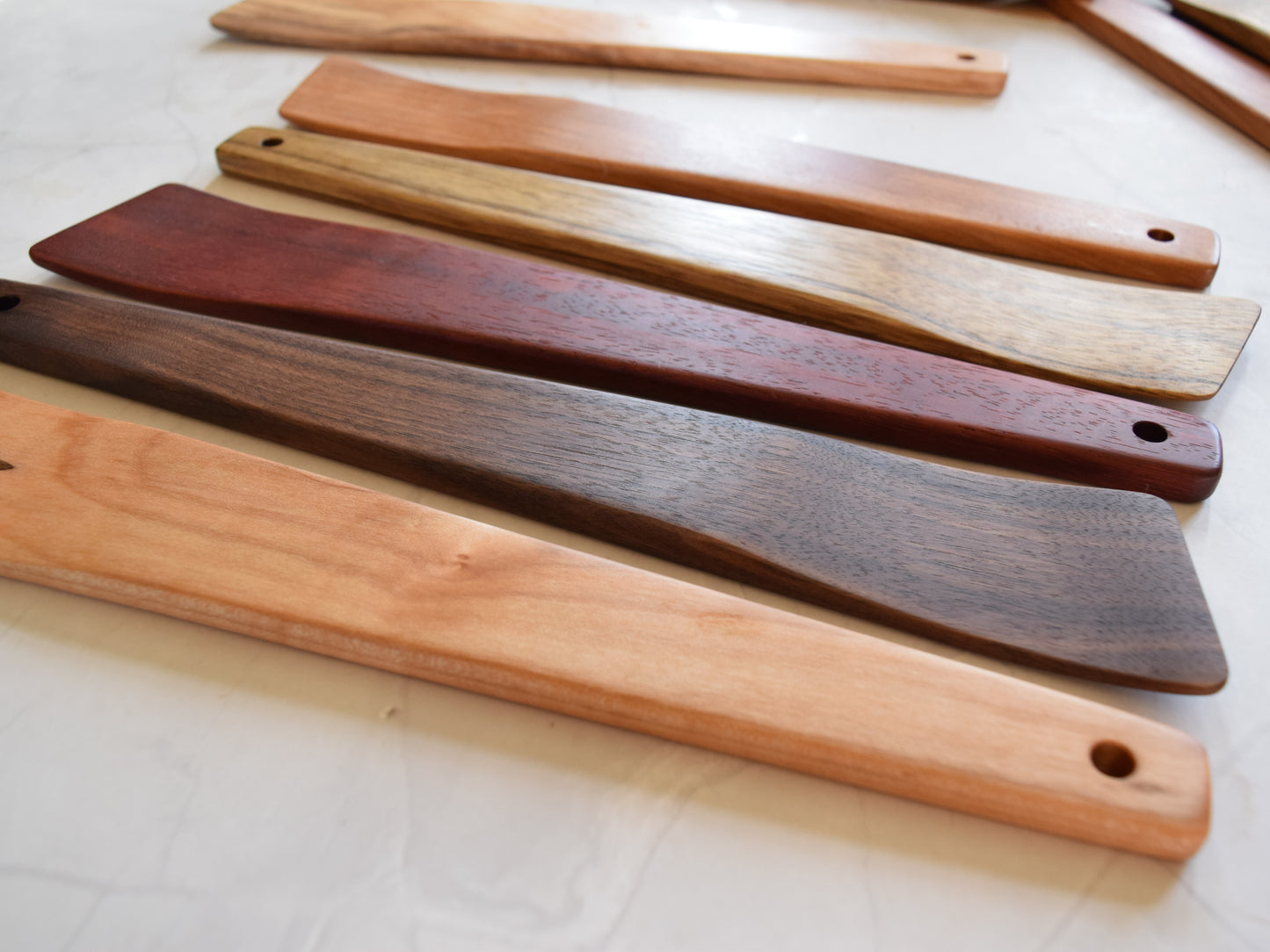 Angled Salad Spatula Set, Set of 2 - Wooden Cooking Tool