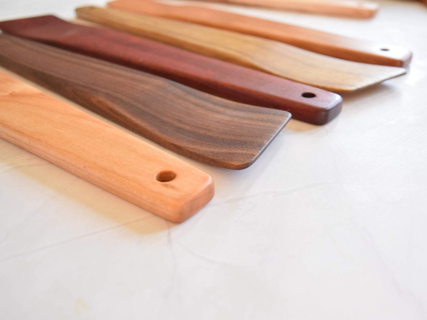 Angled Salad Spatula Set, Set of 2 - Wooden Cooking Tool