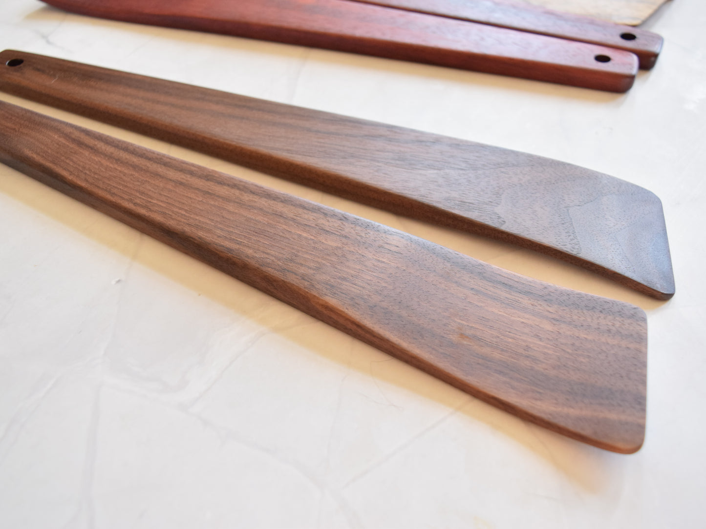 Angled Salad Spatula Set, Set of 2 - Wooden Cooking Tool