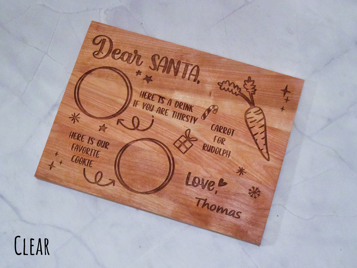 Personalized Dear Santa Tray - Santa Cookie and Milk Platter