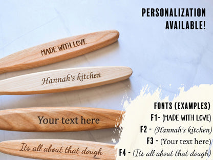 Showing that the can be personalized and the fonts available