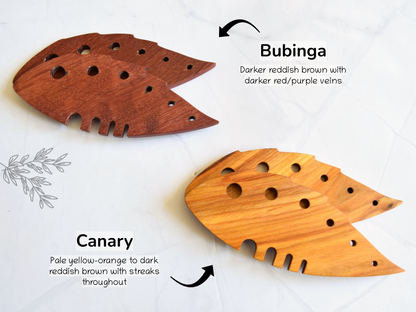 Showing the Bubinga and Canary wood varieties