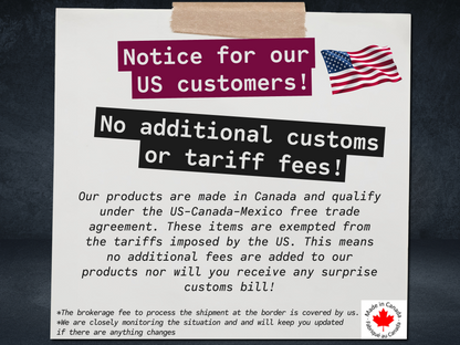 Notice for US customers about no additional customs or tariff fees