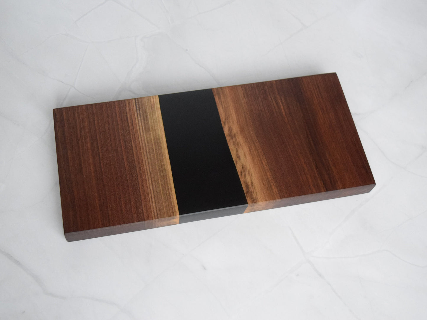 Mini Wooden Epoxy Charcuterie Board - Walnut, Black Epoxy