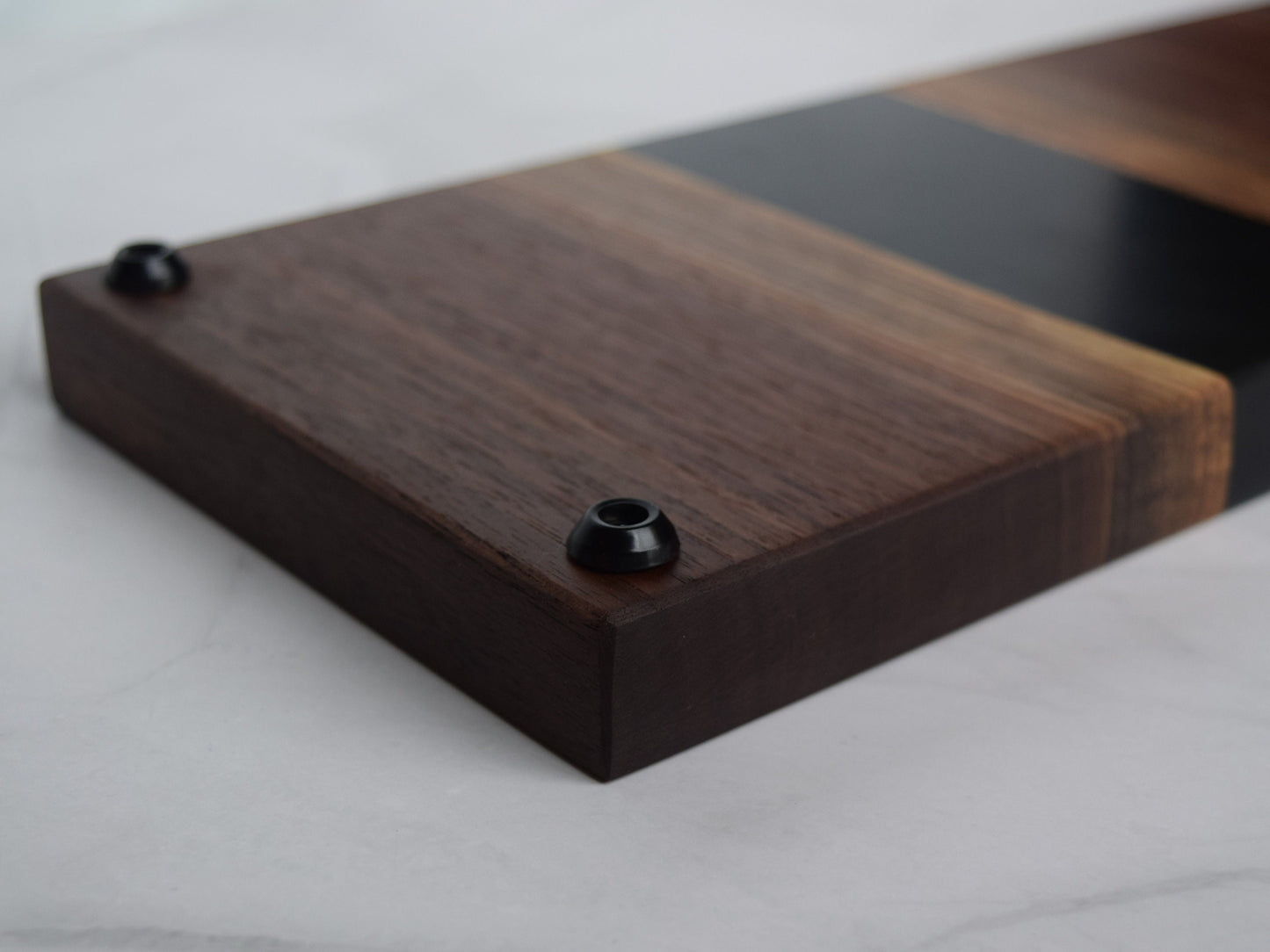 Mini Wooden Epoxy Charcuterie Board - Walnut, Black Epoxy