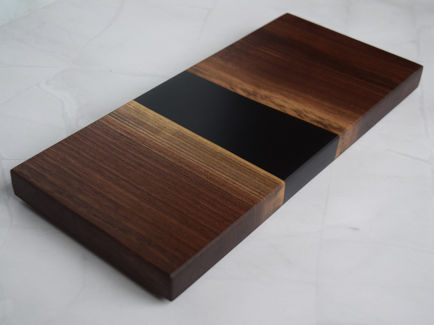 Mini Wooden Epoxy Charcuterie Board - Walnut, Black Epoxy