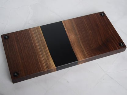 Mini Wooden Epoxy Charcuterie Board - Walnut, Black Epoxy