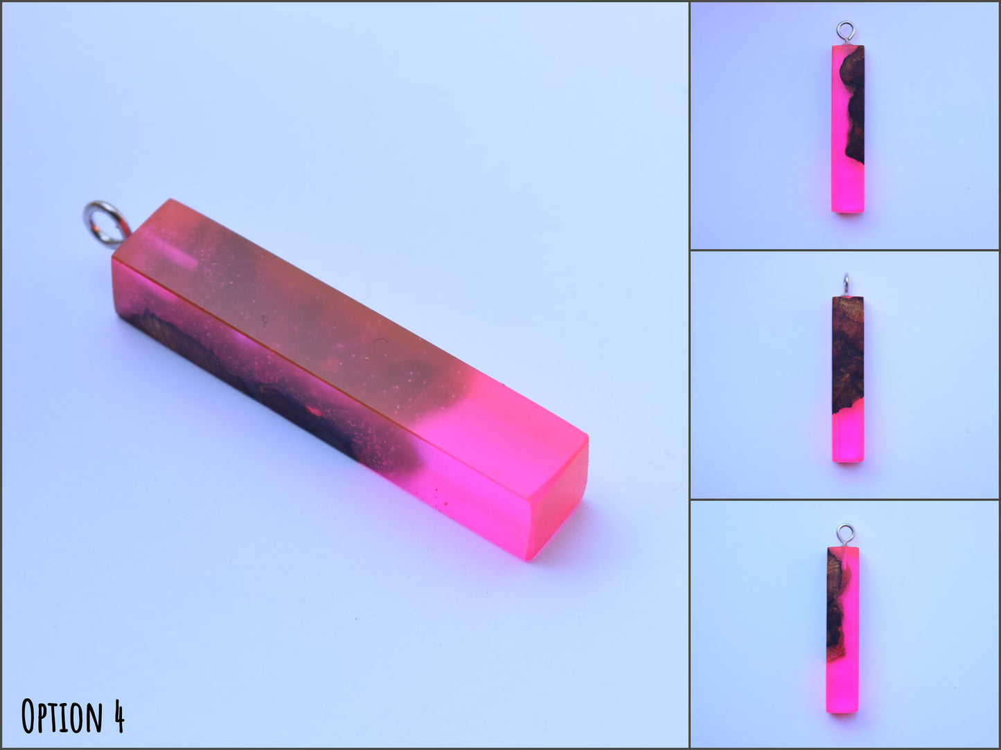 Pendant - Wood (Manzanita), Pink (Epoxy)