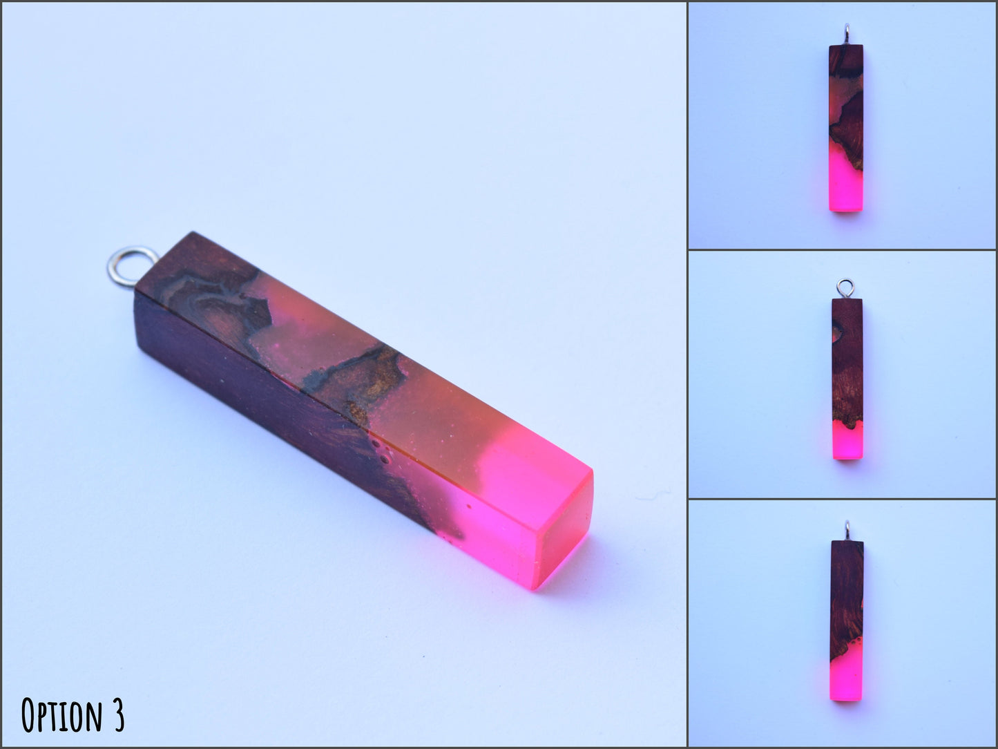 Pendant - Wood (Manzanita), Pink (Epoxy)