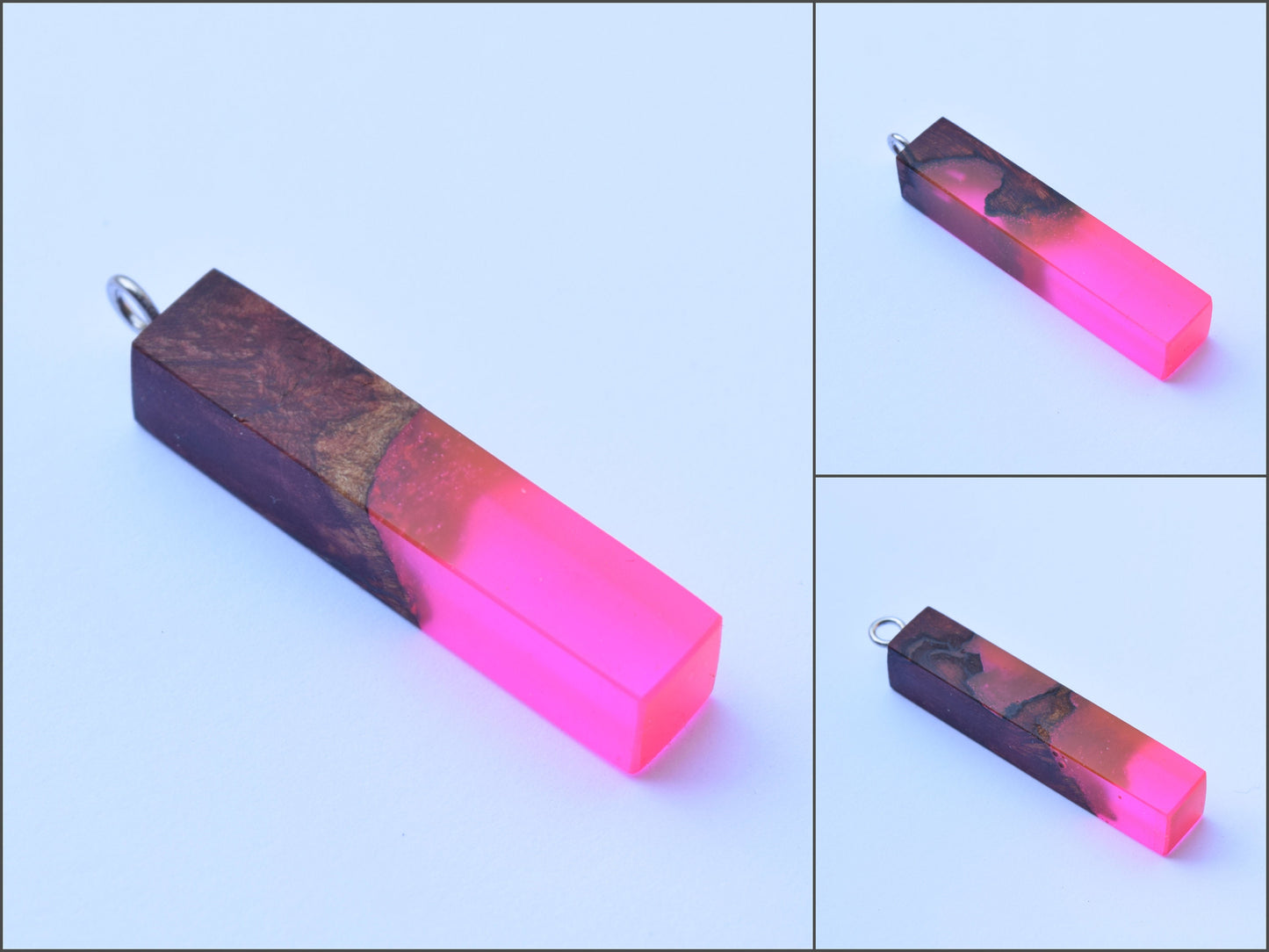 Pendant - Wood (Manzanita), Pink (Epoxy)