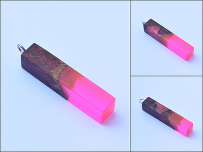 Pendant - Wood (Manzanita), Pink (Epoxy)