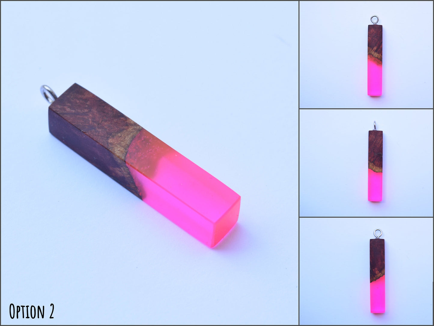Pendant - Wood (Manzanita), Pink (Epoxy)