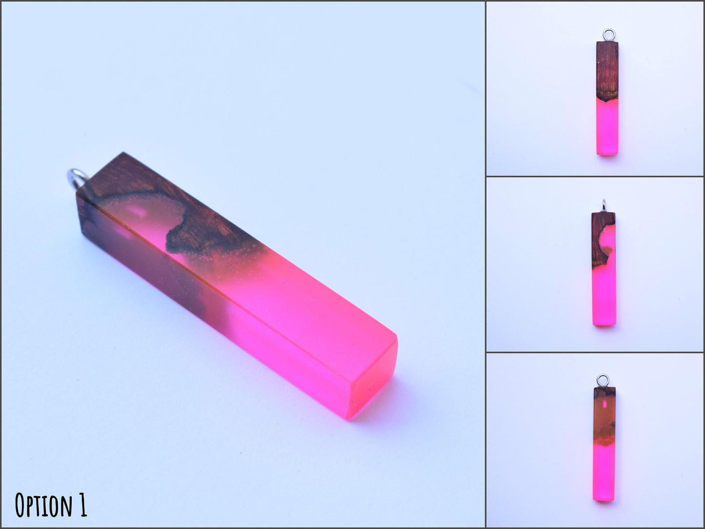 Pendant - Wood (Manzanita), Pink (Epoxy)