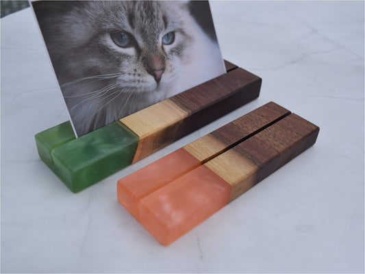 Wooden Epoxy Photo Display Stand