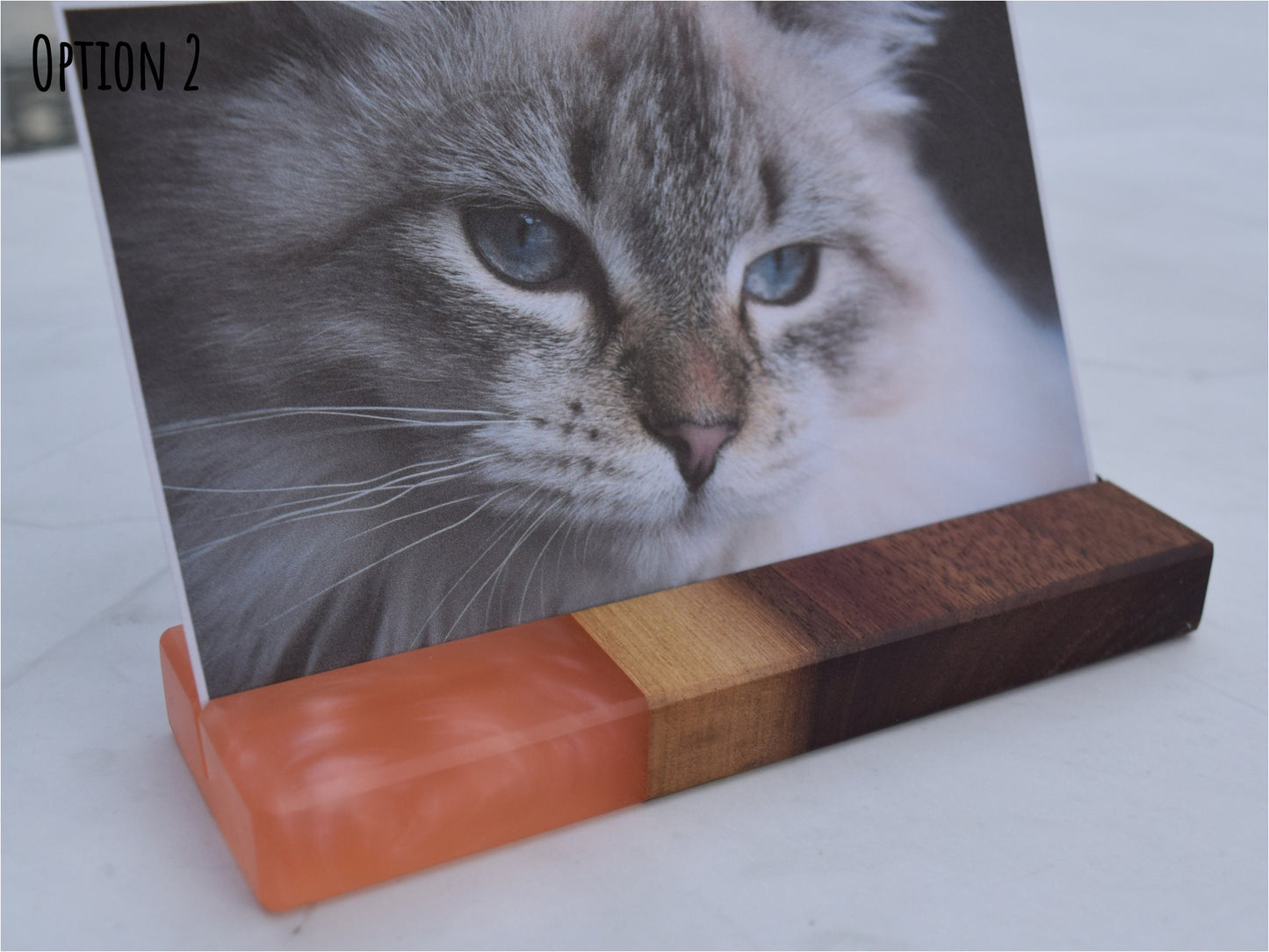 Wooden Epoxy Photo Display Stand