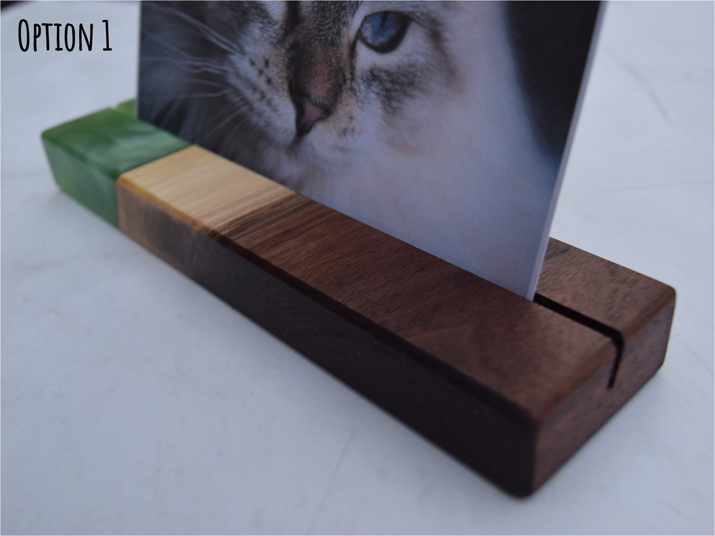 Wooden Epoxy Photo Display Stand