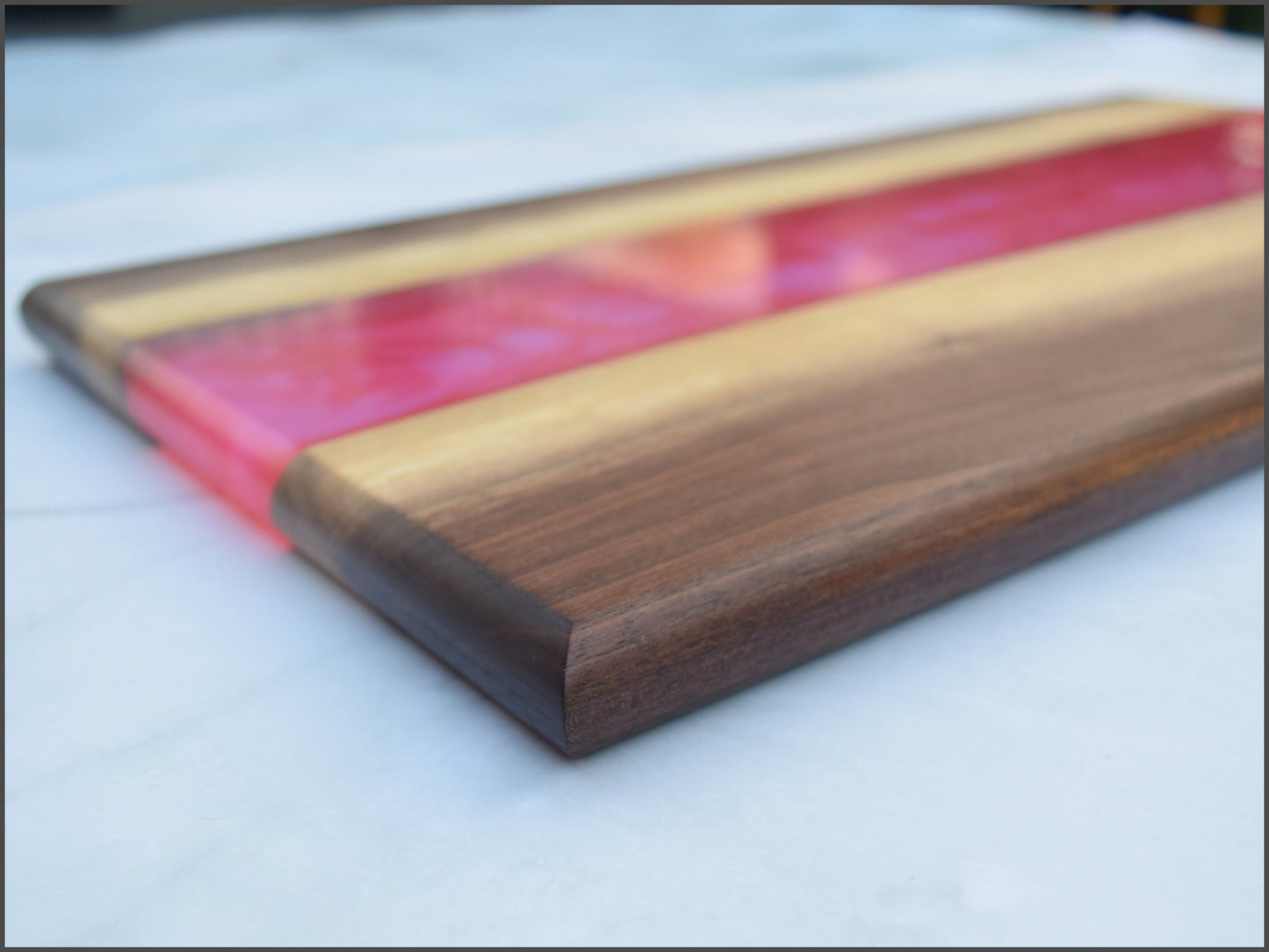 Wooden Epoxy Charcuterie Board - Walnut, Pink