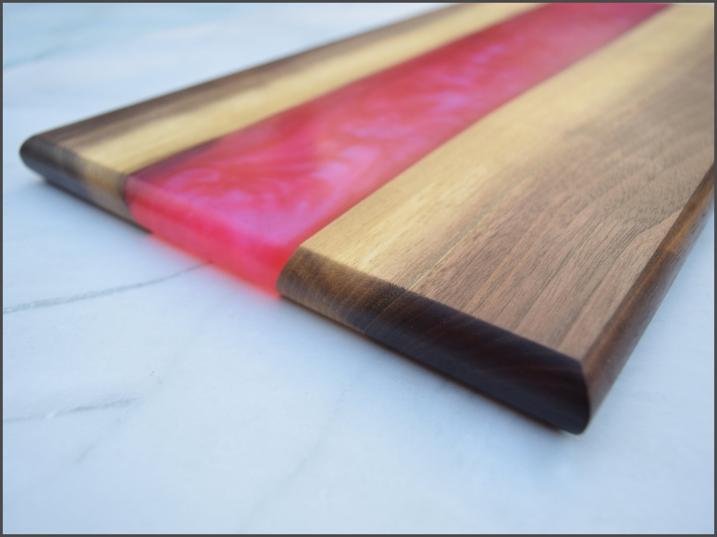 Wooden Epoxy Charcuterie Board - Walnut, Pink