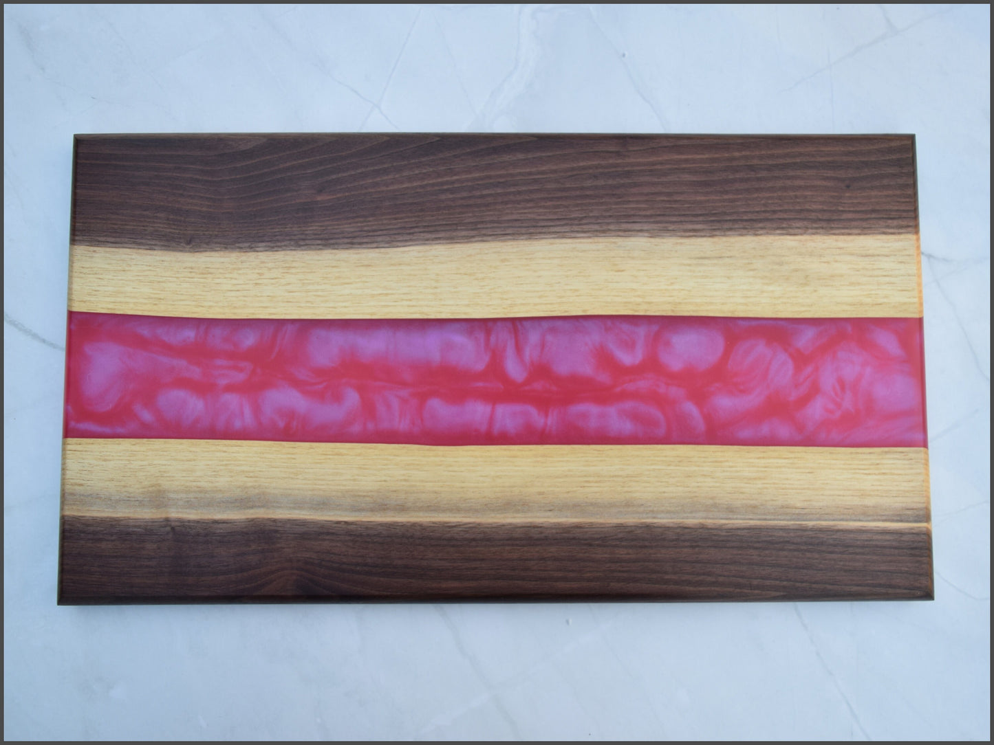 Wooden Epoxy Charcuterie Board - Walnut, Pink