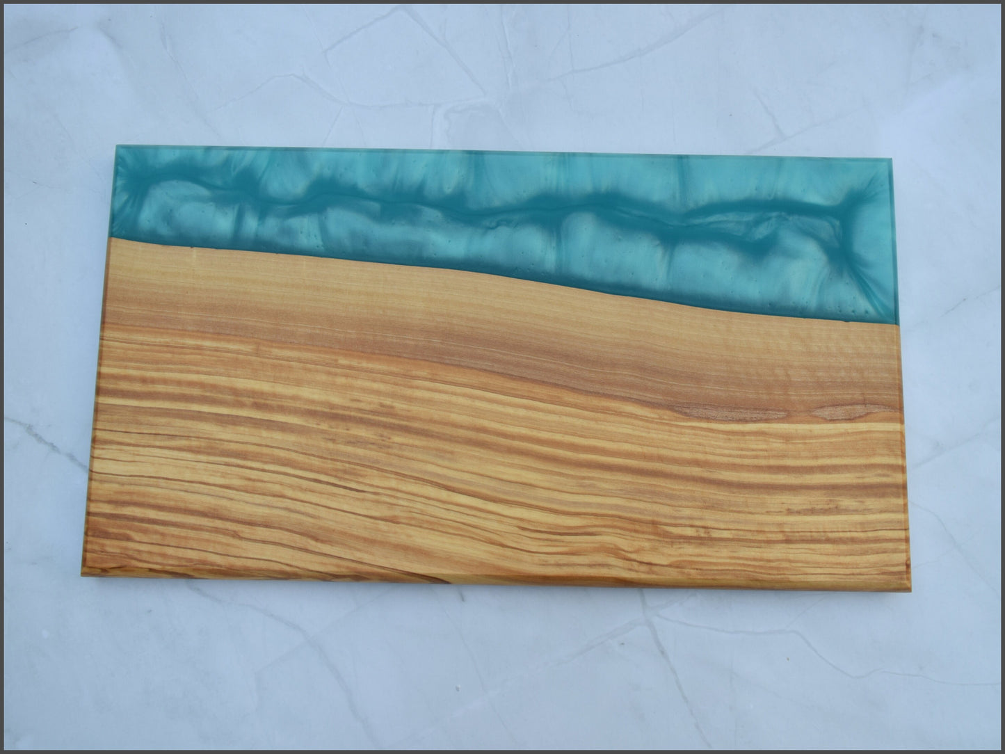 Woden Epoxy Charcuterie Board - Olivewood, Blue