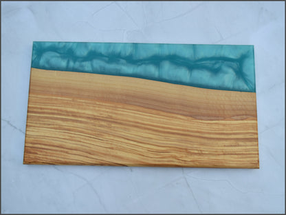 Woden Epoxy Charcuterie Board - Olivewood, Blue