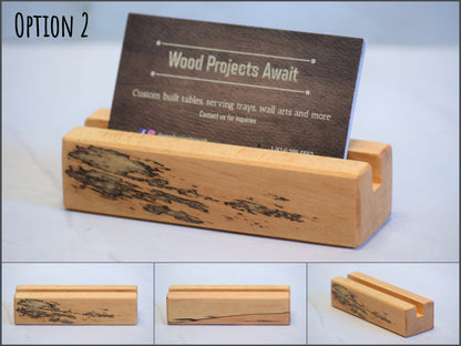 Wooden Business Card Holder - Spalted Maple