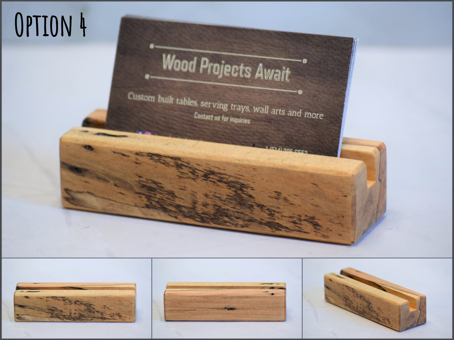 Wooden Business Card Holder - Spalted Maple