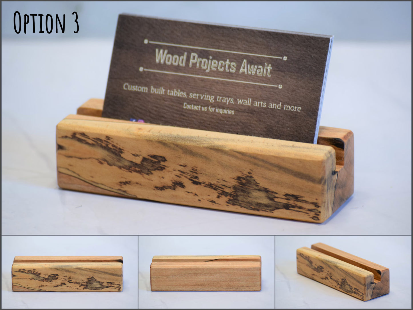 Wooden Business Card Holder - Spalted Maple