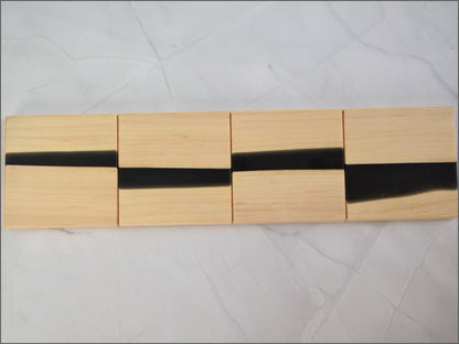 Wooden Epoxy Coasters, Sets of 4 (Wood Type - Maple), Epoxy - ( Black or Purple)