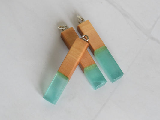 Handmade Jewelry - Turquoise Wooden Pendant