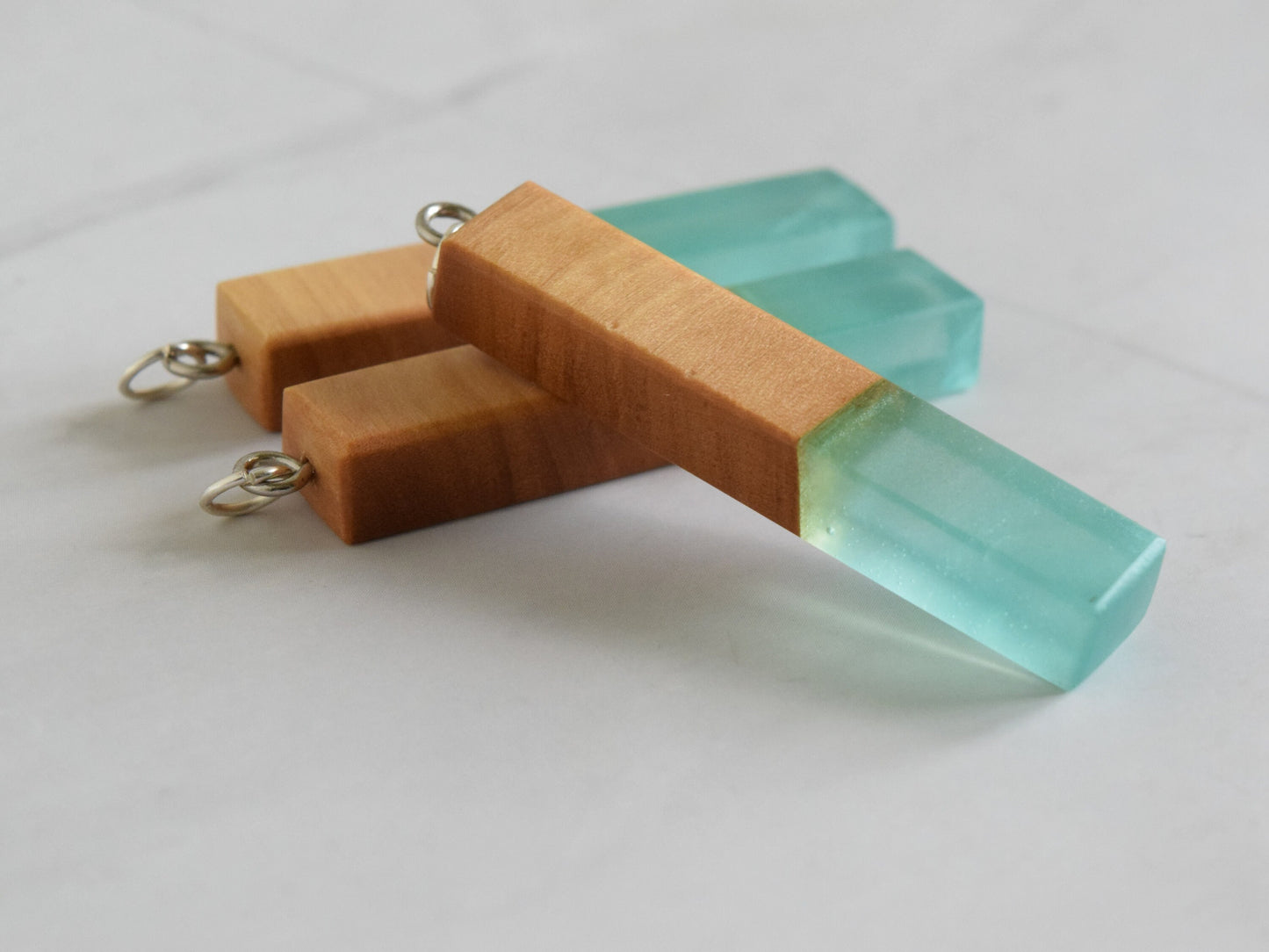 Handmade Jewelry - Turquoise Wooden Pendant
