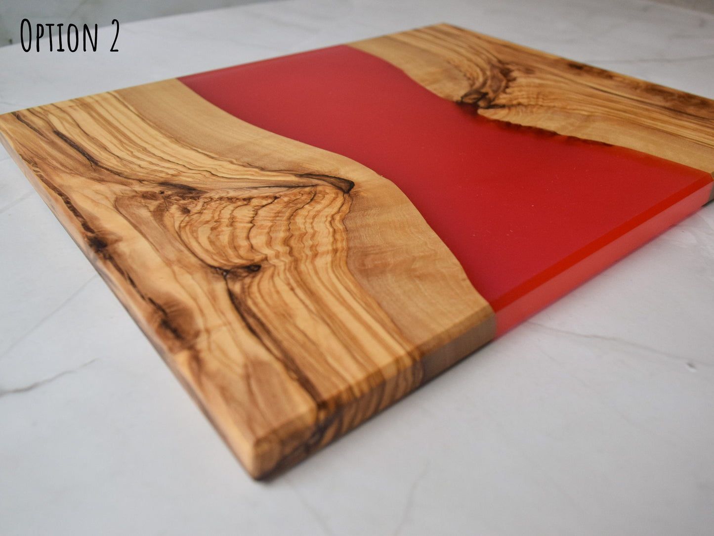 Olivewood Red Epoxy Charcuterie Board