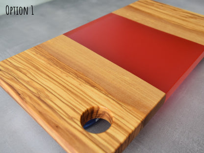 Olivewood Red Epoxy Charcuterie Board