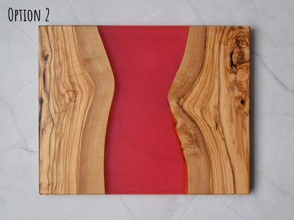 Olivewood Red Epoxy Charcuterie Board