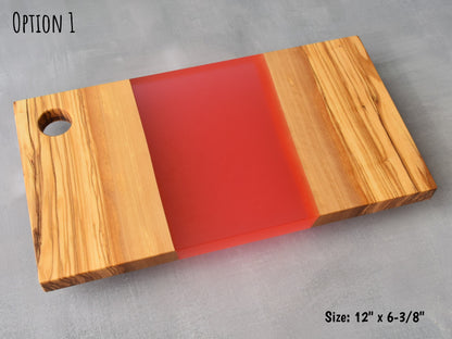 Olivewood Red Epoxy Charcuterie Board