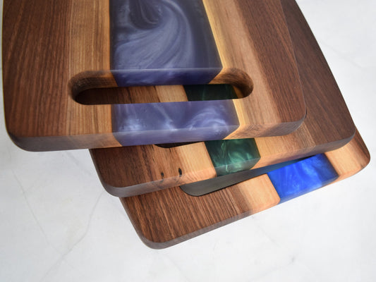 Wooden Epoxy Charcuterie Board with Handle