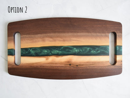 Wooden Epoxy Charcuterie Board with Handle