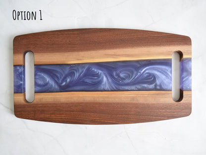 Wooden Epoxy Charcuterie Board with Handle