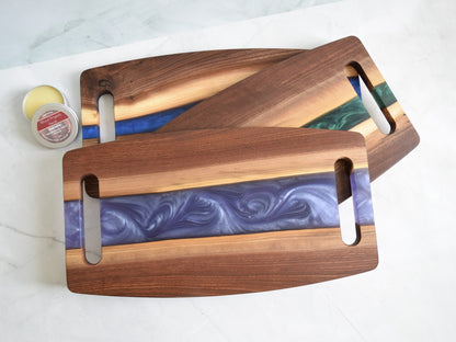 Wooden Epoxy Charcuterie Board with Handle