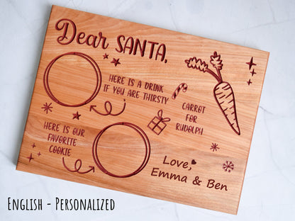 Personalized Dear Santa Tray - Santa Cookie and Milk Platter