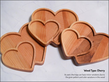 Wooden Heart Shaped Tray