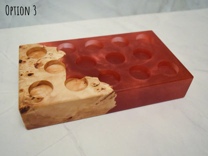 Essential Oil Holder - Red Mappa Burl - Fits 5-10ml bottles