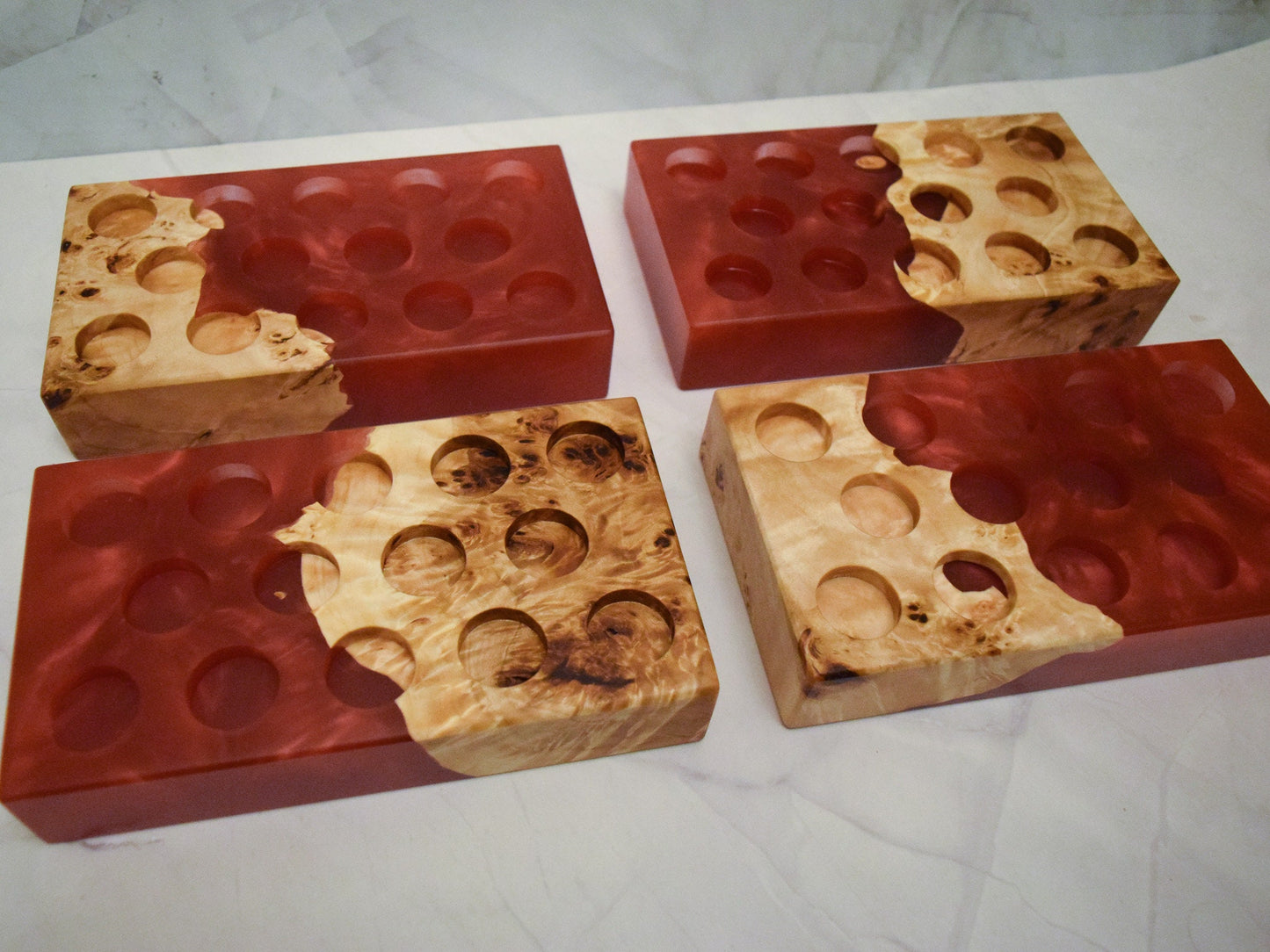 Essential Oil Holder - Red Mappa Burl - Fits 5-10ml bottles