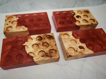 Essential Oil Holder - Red Mappa Burl - Fits 5-10ml bottles